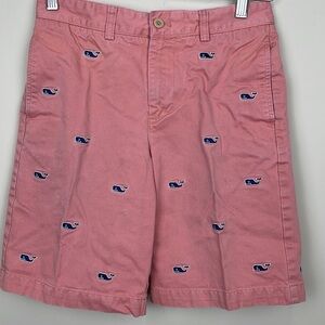 Vineyard Vines | Pink Shorts with Blue Whales Embroidered Shorts; Size 16